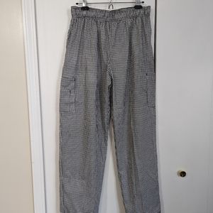 Natural Uniforms culinary Black White hounds tooth Mil HT Cook Pants Size L